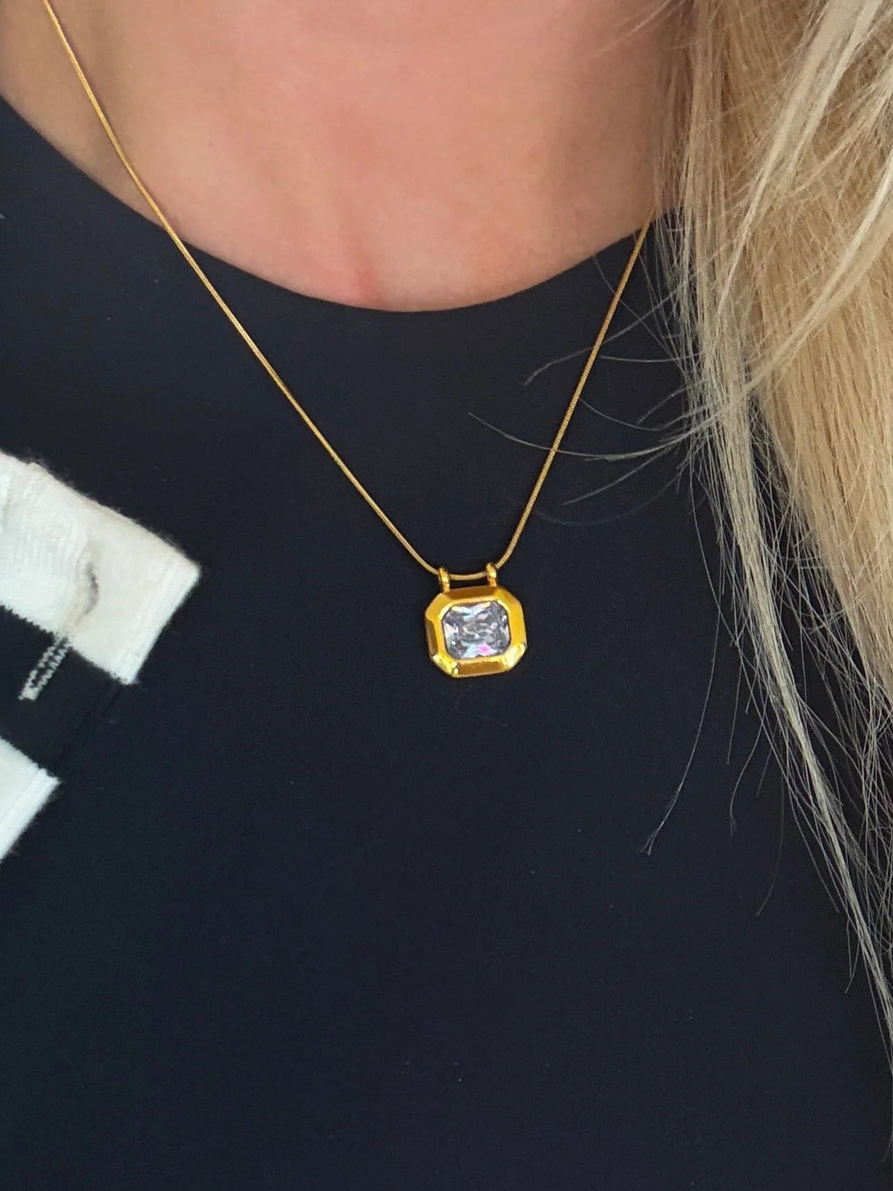 Daisy Necklace — 18k gold plated stainless steel adjustable 16–18 inch water-resistant daisy pendant necklace, available at Frost Impressions Boutique in Wapakoneta, Ohio.