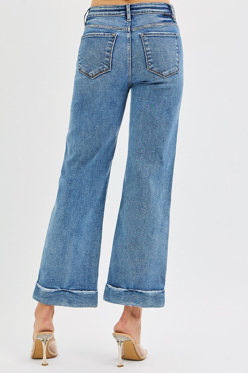 Mid rise crop straight jeans with fixed Taylor cuff — Perfectly Cuffed Jeans from Frost Impressions Boutique.