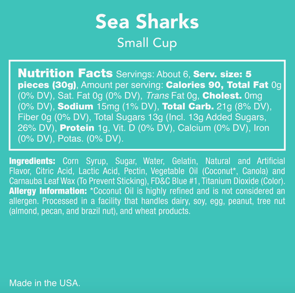 Avery’s Sea Sharks from Candy Club — fruity shark-shaped gummies in cherry, lemon-lime, and blue raspberry flavors, available at Sweet Impressions by Avery.