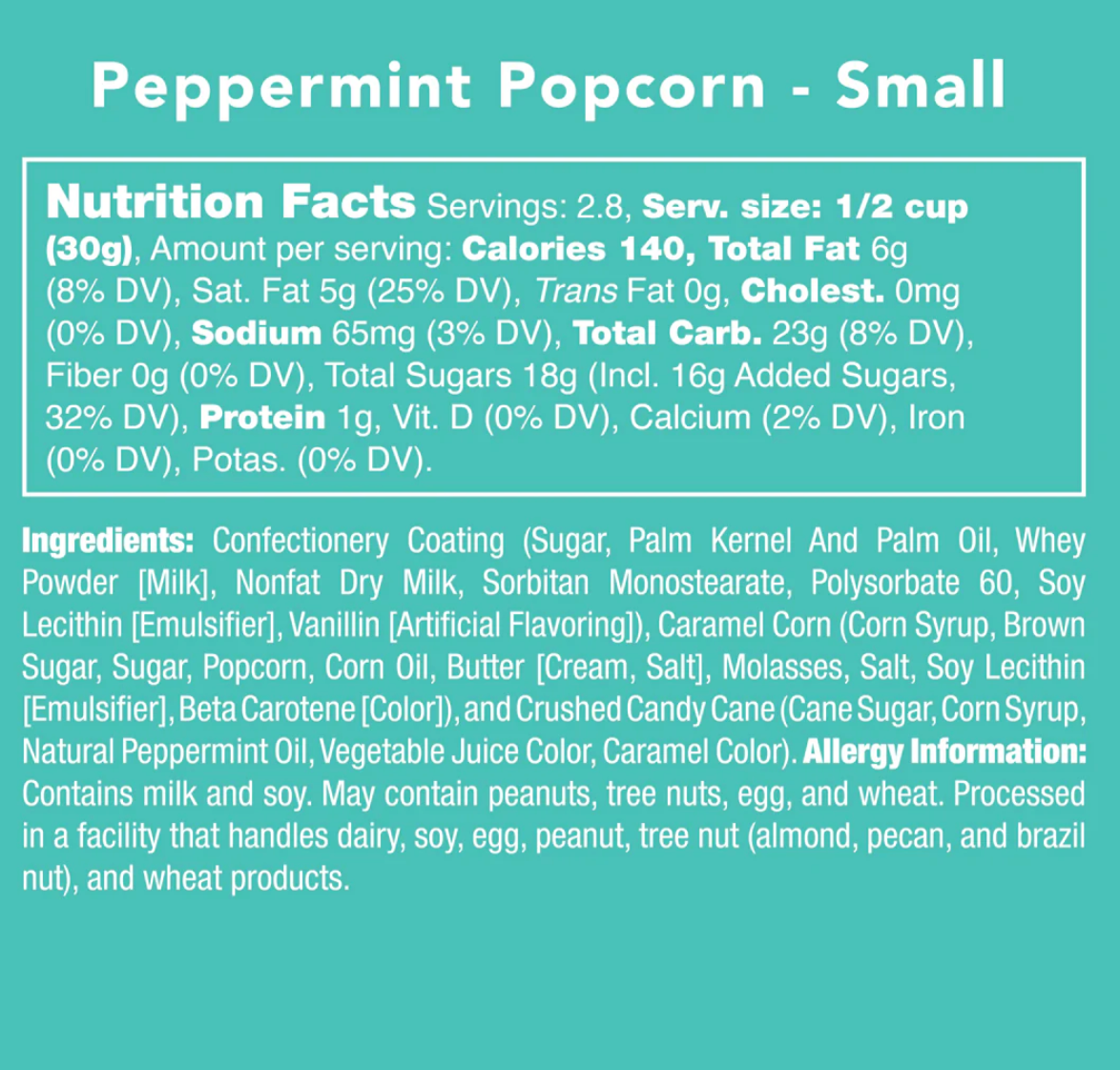 Avery’s Peppermint Popcorn from Candy Club — frosted kettle corn topped with crunchy candy cane pieces, available at Sweet Impressions by Avery.