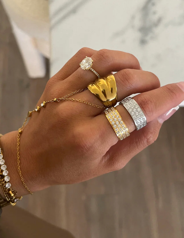 The Miley Ring (Silver) β water-resistant silver stainless steel ring with lifetime warranty, available at Frost Impressions Boutique in Wapakoneta, Ohio.