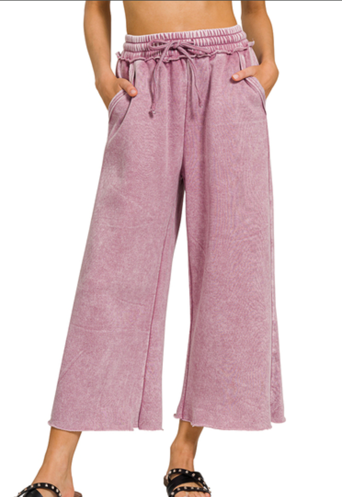 Frost Favorite Palazzo Sweatpants - Light Mauve