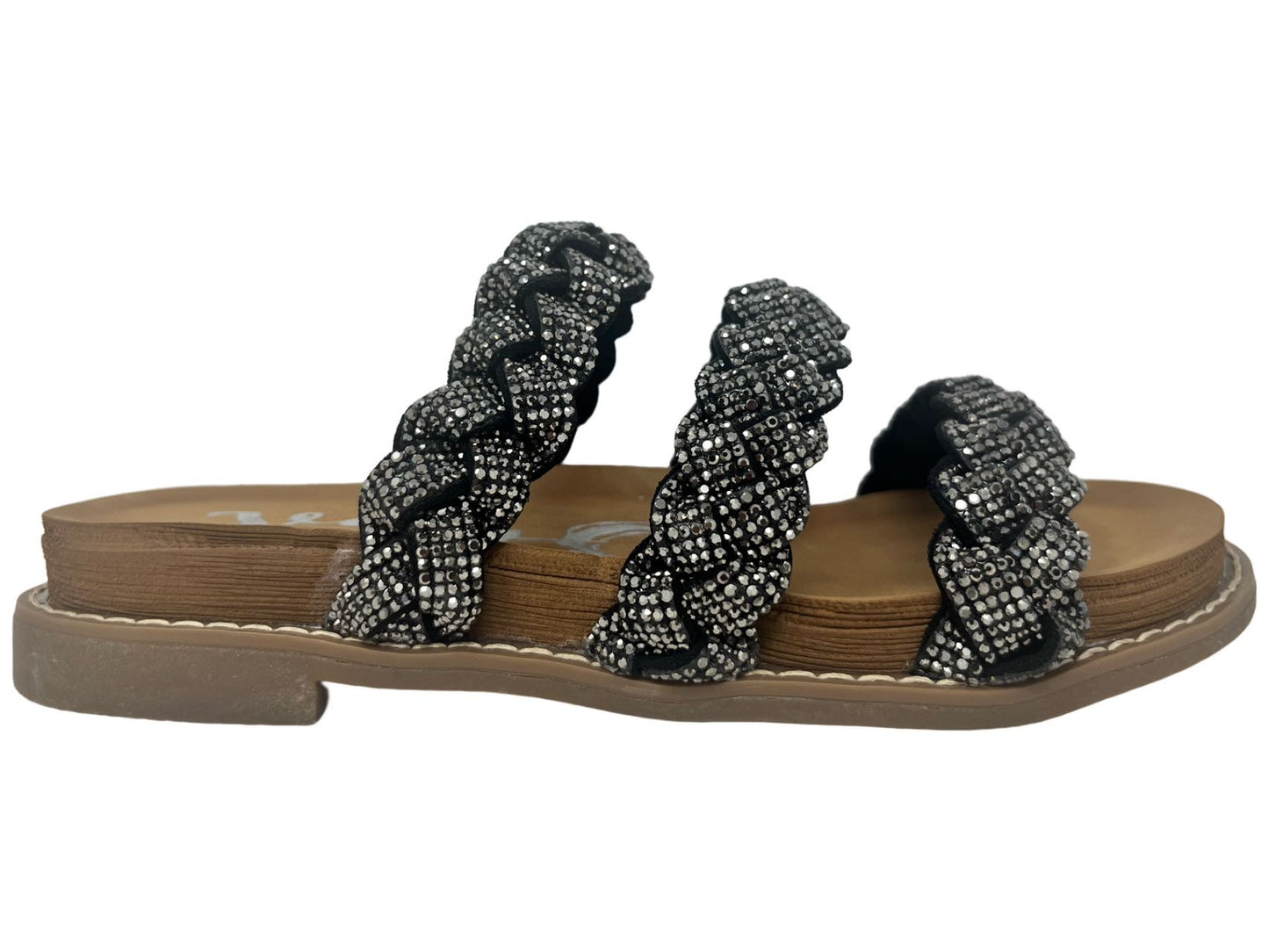 Sparkly glitzy comfortable Frost staple sandals with shimmering finish and cushioned sole