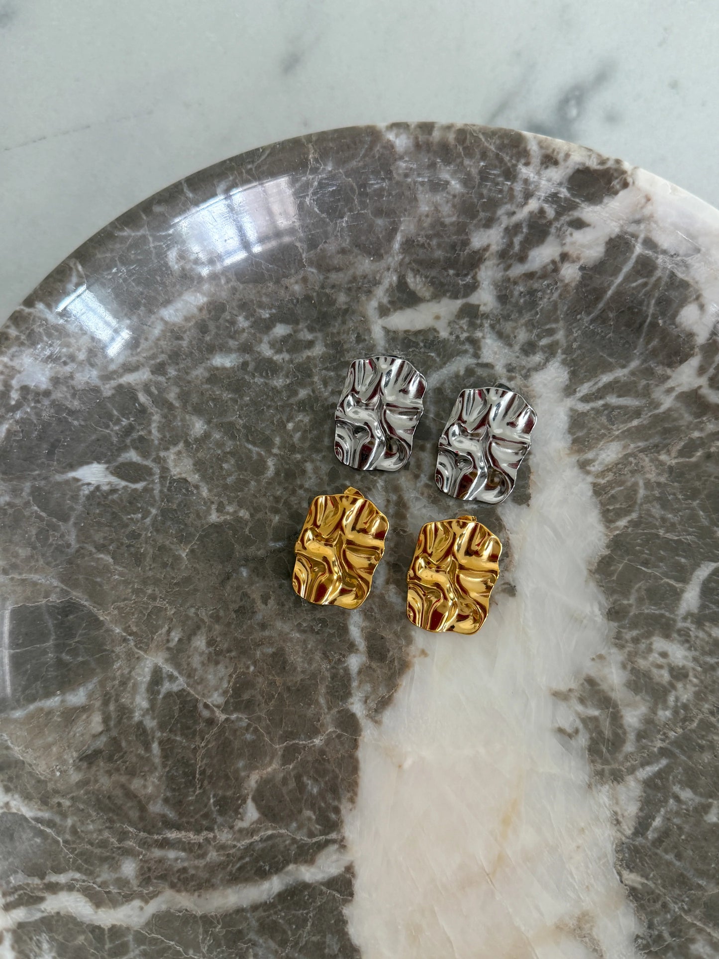 The Jennifer Earrings (Silver) β silver stainless steel lightweight water-resistant earrings with lifetime warranty, available at Frost Impressions Boutique in Wapakoneta, Ohio.