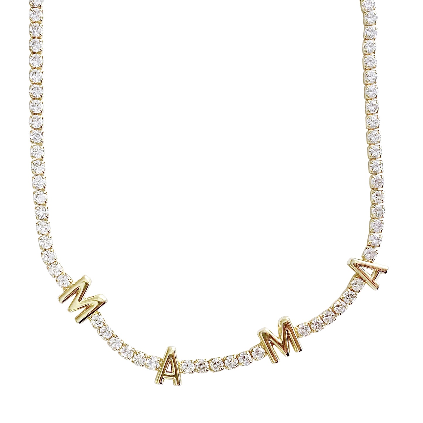 Sparkle Mama Sparkle Necklace — 18-inch gold-plated necklace with cubic zirconia accents from Frost Impressions Boutique in Wapakoneta, Ohio.