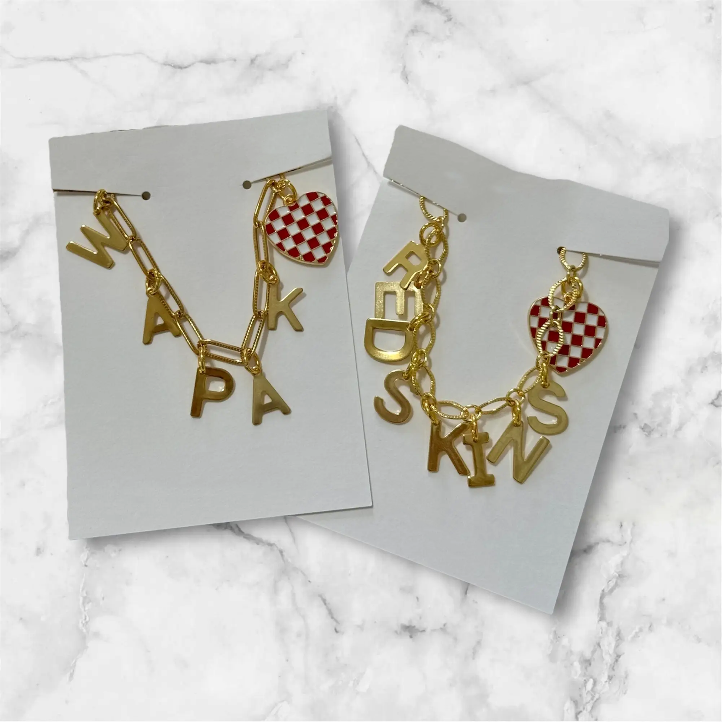 Redskins Game Day Necklace — trendy customizable charm necklace in team colors, available at Frost Impressions Boutique in Wapakoneta, Ohio.