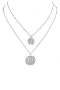 AJ Double Coin Necklace (Silver)