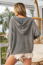 Load image into Gallery viewer, Distressed Studded Sweater Hoodie (Grey)

