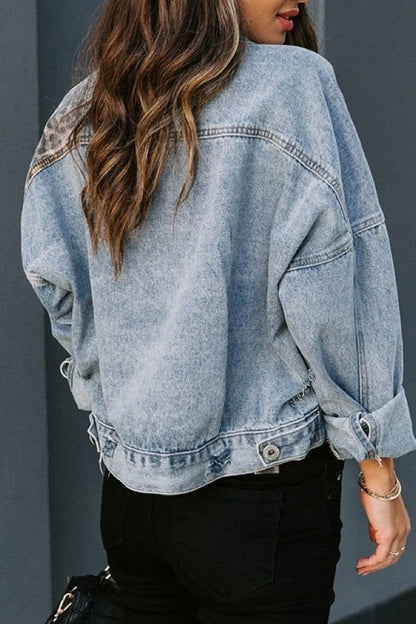 Leopard Patch Denim Jacket