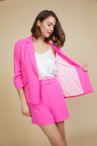 Hot Pink Blazer Short Set