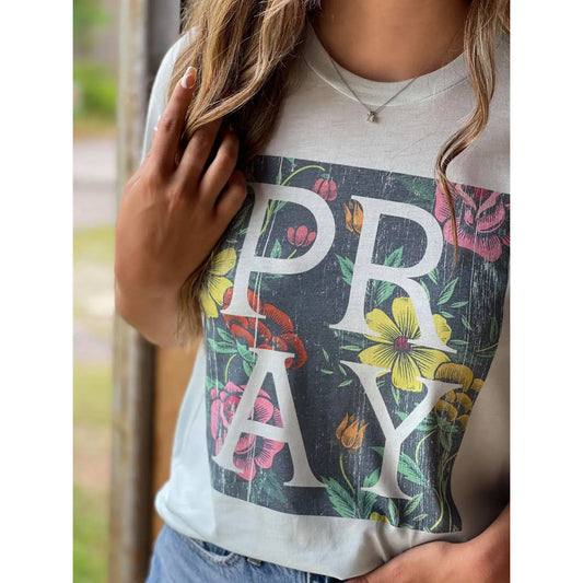 Pray Floral Graphic Tee