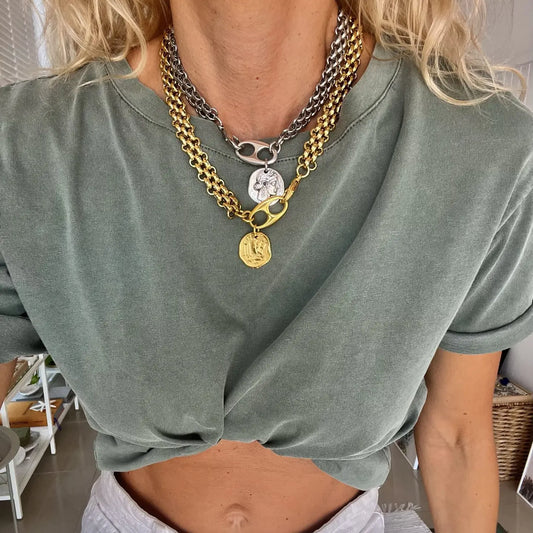 Gold Coin Statement Necklace