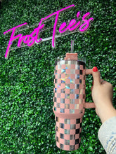 Load image into Gallery viewer, 40oz Checkered Tumbler (Blush)
