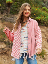 Load image into Gallery viewer, Checker Denim Mix Jacket (Pink)
