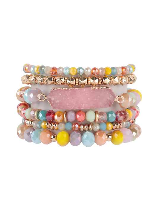 Oval Glass Beads Stack