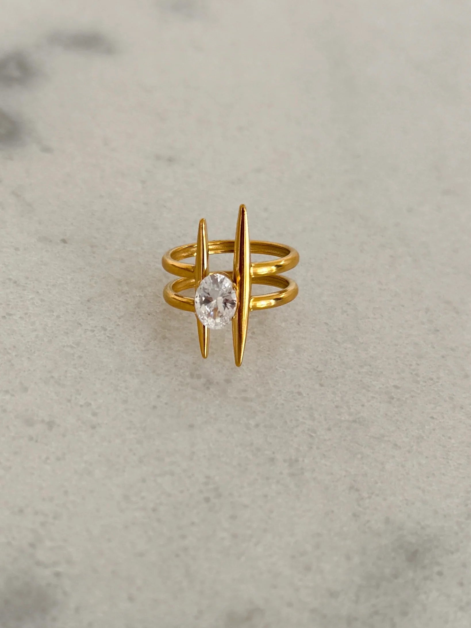 Blair Ring — 18k gold plated stainless steel water-resistant ring with lifetime warranty, available at Frost Impressions Boutique in Wapakoneta, Ohio.