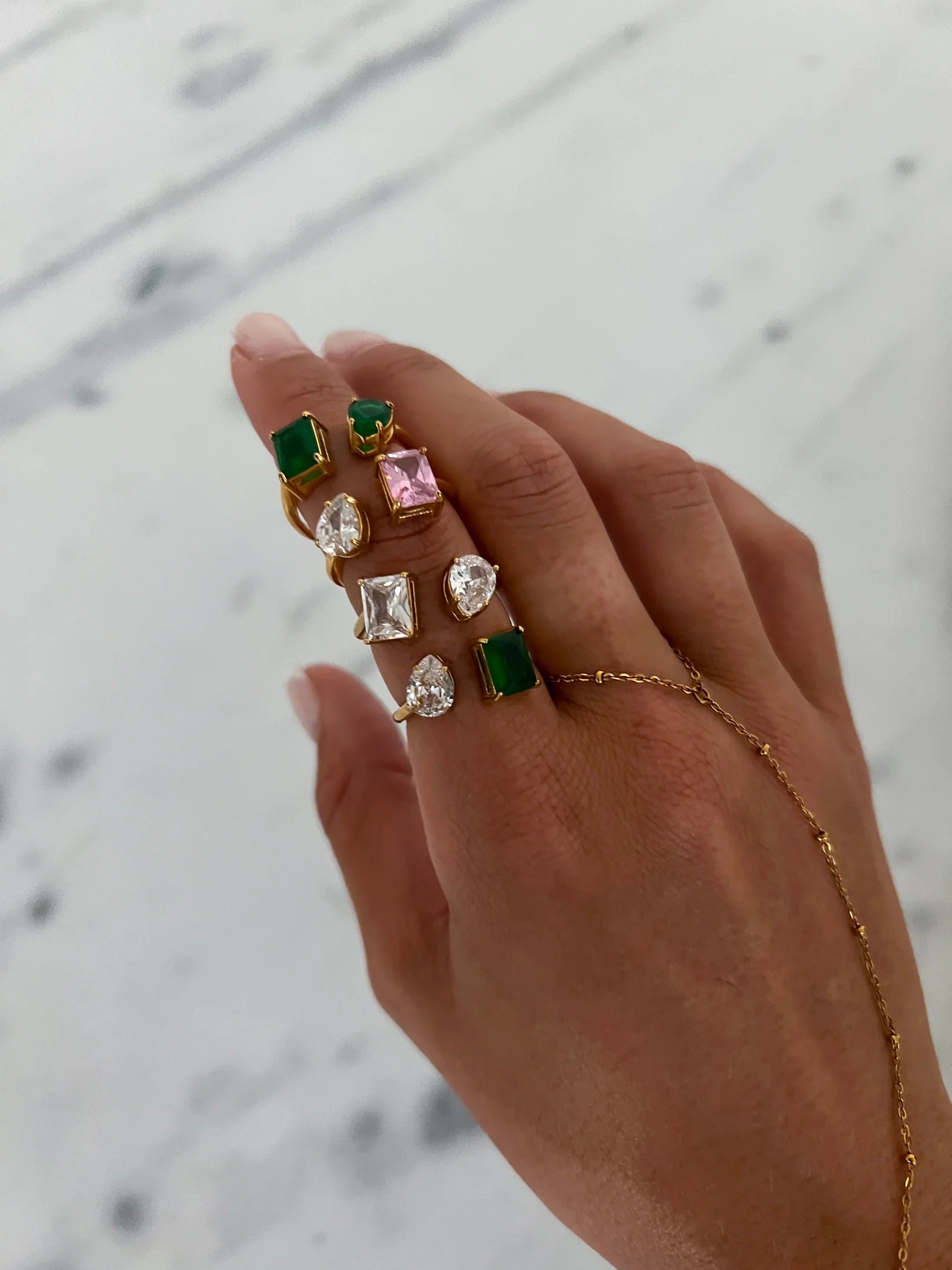 Blakely Ring (White) — 18k gold plated stainless steel adjustable white enamel ring with lifetime warranty, available at Frost Impressions Boutique in Wapakoneta, Ohio.