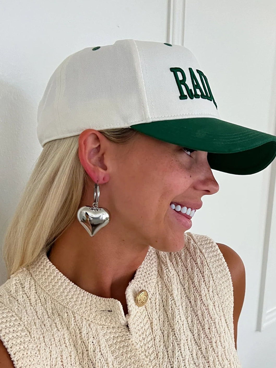 Bubble Heart Earrings (Silver) — silver stainless steel water-resistant heart earrings, available at Frost Impressions Boutique in Wapakoneta, Ohio.