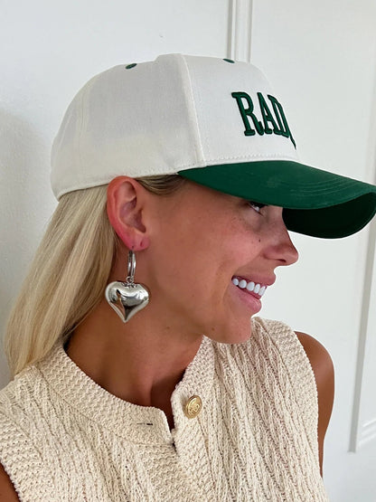 Bubble Heart Earrings (Silver) — silver stainless steel water-resistant heart earrings, available at Frost Impressions Boutique in Wapakoneta, Ohio.