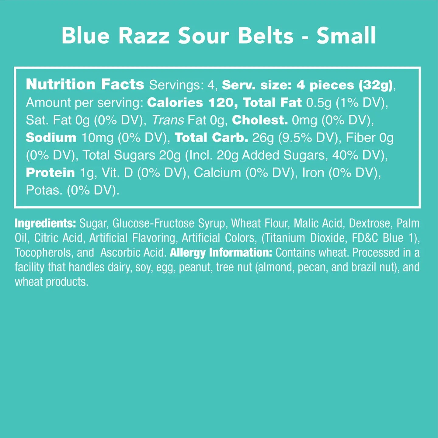 Avery’s Blue Razz Sour Belts from Candy Club — blue raspberry flavored sour belts dusted with sour sugar, available at Sweet Impressions by Avery.