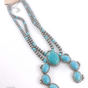 Double Strand Beaded Turquoise Necklace