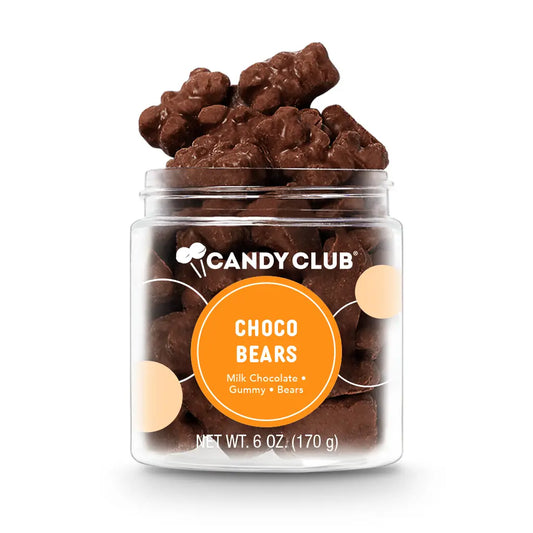 Avery’s Choco Bears from Candy Club — chocolate-covered gummy bears in fruity flavors, available at Sweet Impressions by Avery.