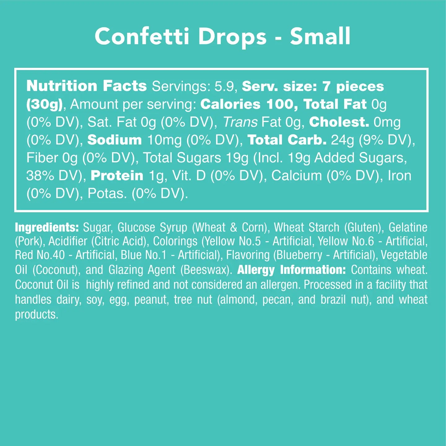 Avery’s Confetti Drops from Candy Club — gummy candy drops coated in rainbow nonpareils, available at Sweet Impressions by Avery.
