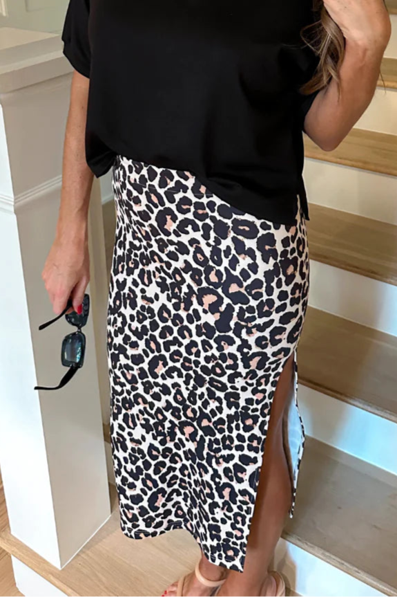 Leopard Midi Skirt