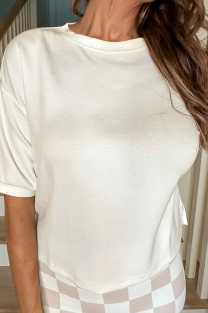 Half Sleeve Detail Top (White)