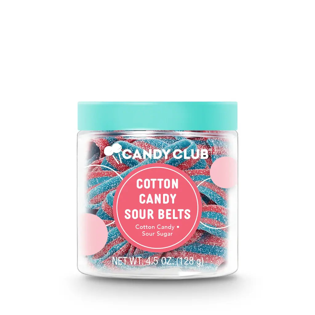 Avery’s Cotton Candy Sour Belts from Candy Club — cotton candy flavored sour candy belts, available at Sweet Impressions by Avery.