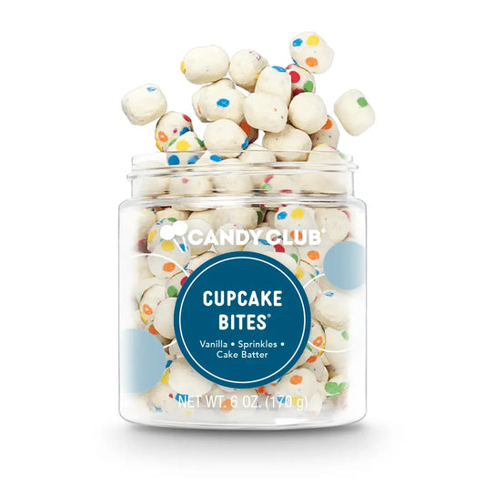 Avery’s Cupcake Bites from Candy Club — mini vanilla cupcake-inspired candy bites with rainbow sprinkles, available at Sweet Impressions by Avery.