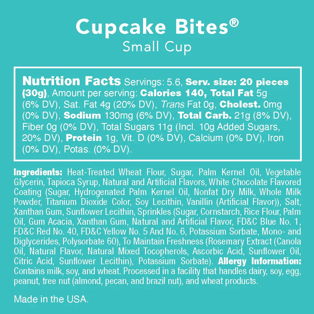 Avery’s Cupcake Bites from Candy Club — mini vanilla cupcake-inspired candy bites with rainbow sprinkles, available at Sweet Impressions by Avery.
