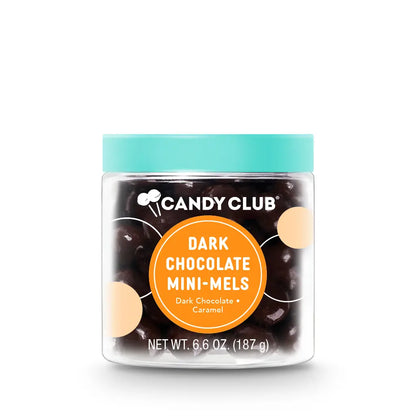 Avery’s Dark Chocolate Mini-Mels from Candy Club — silky dark chocolate caramels, available at Sweet Impressions by Avery.