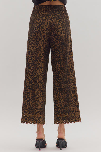 Leopard print pants with floral embroidered hem — Make a (Frost) Impression Pant at Frost Impressions Boutique in Wapakoneta, Ohio.