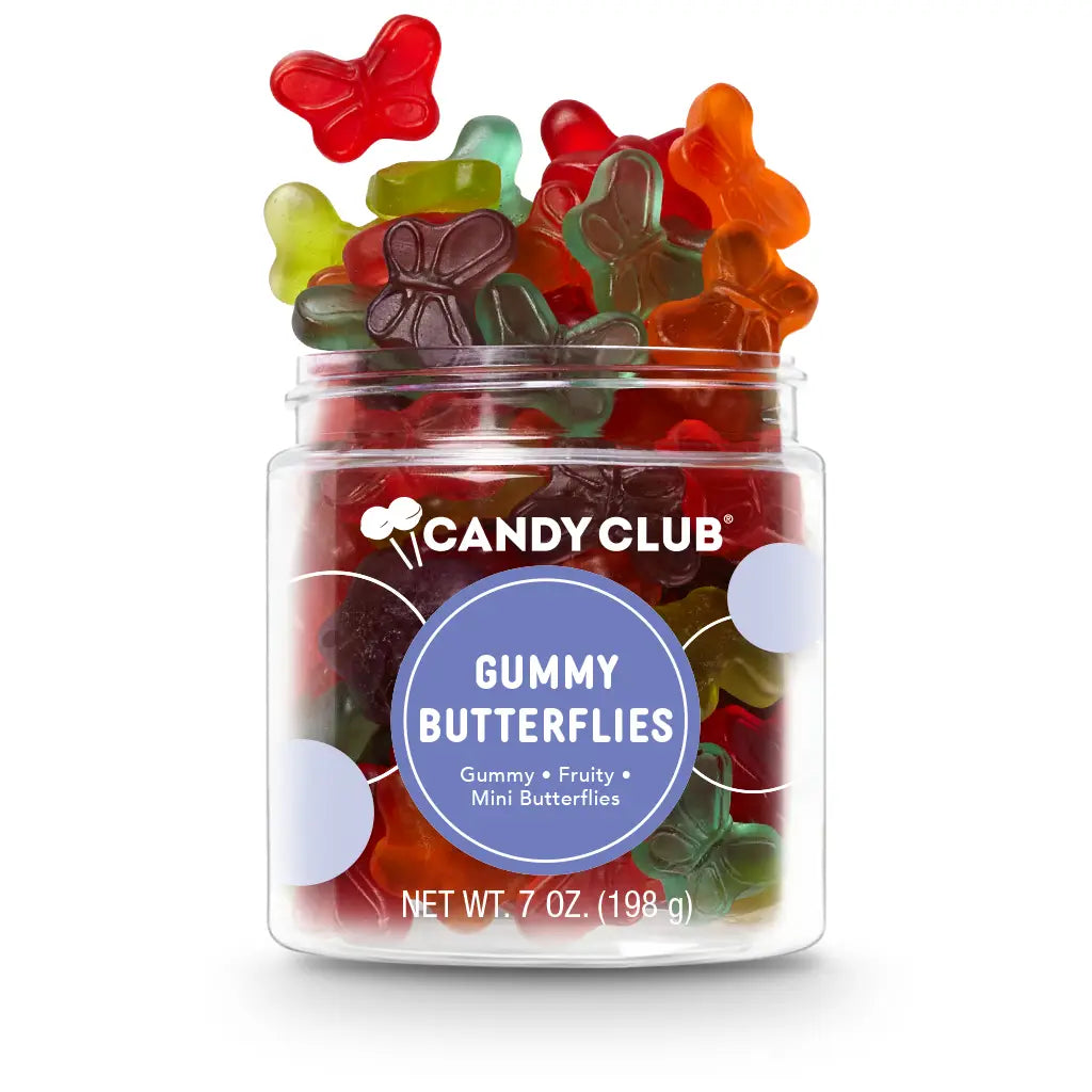Avery’s Gummy Butterflies from Candy Club — colorful butterfly-shaped fruity gummies, available at Sweet Impressions by Avery.
