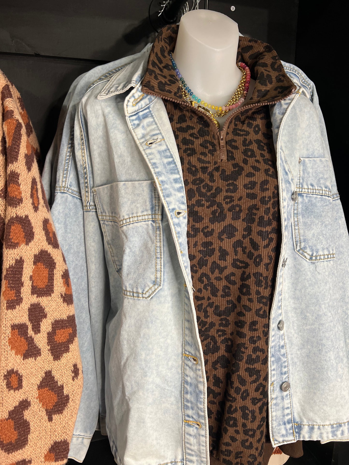 Dark Brown Leopard Pullover