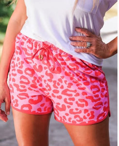 Drawstring Everyday Shorts (Frost Pink Leopard)