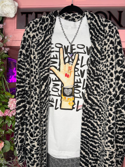 Graffiti Loved Graphic Tee – hand foiled and stamped sublimated Bella Canvas graphic tee from Frost Boutique in Wapakoneta, Ohio