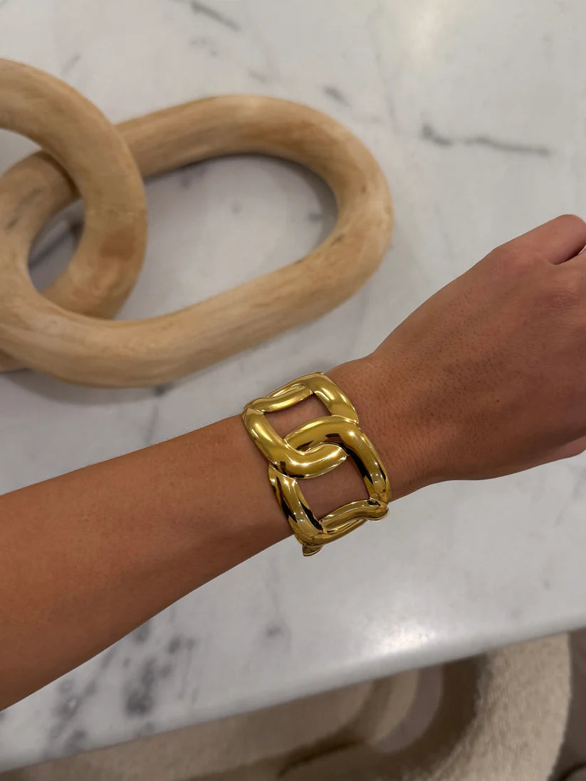 Moxie Bracelet — 18k gold plated stainless steel adjustable water-resistant bracelet, available at Frost Impressions Boutique in Wapakoneta, Ohio.