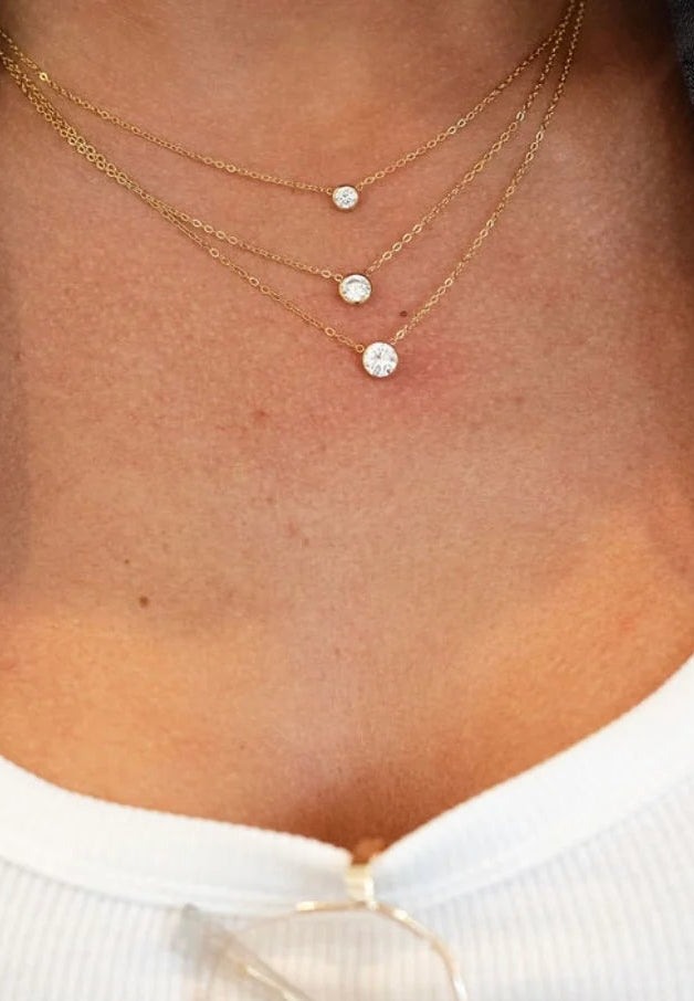 Jamie Necklace — 18k gold plated stainless steel adjustable 15–17 inch water-resistant necklace, available at Frost Impressions Boutique in Wapakoneta, Ohio.