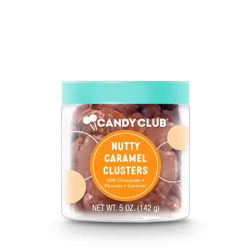 Avery’s Nutty Caramel Clusters from Candy Club — roasted peanuts with creamy caramel coated in milk chocolate, available at Sweet Impressions by Avery.