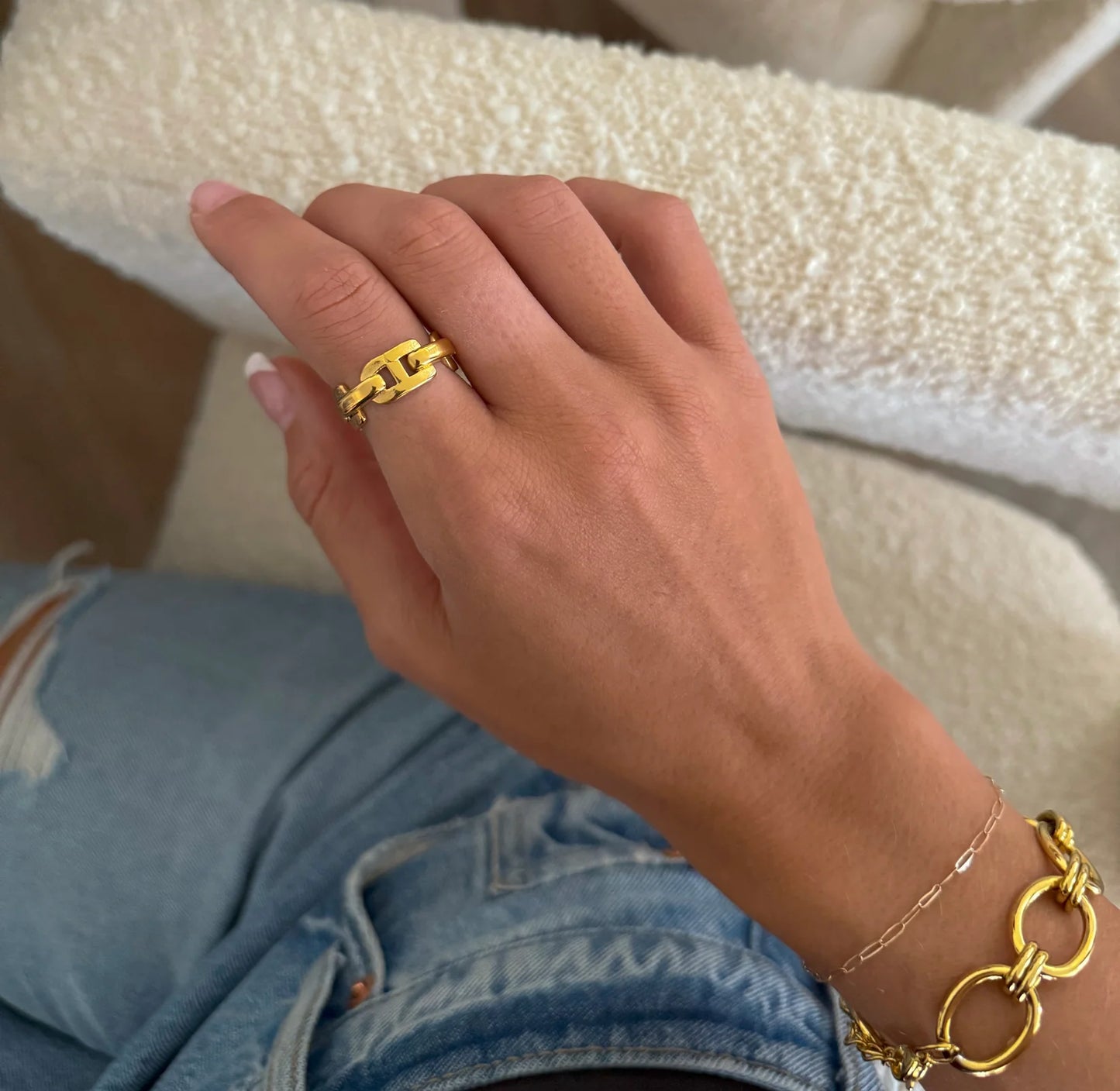 Parker Ring — 18k gold plated stainless steel water-resistant ring with lifetime warranty, available at Frost Impressions Boutique in Wapakoneta, Ohio.
