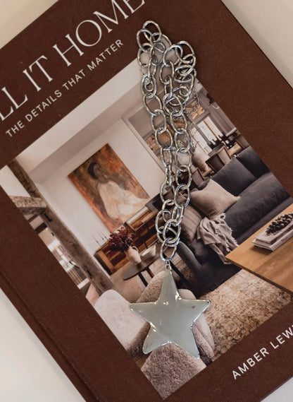 Star Necklace (Silver) — silver stainless steel 16–18 inch adjustable water-resistant necklace with star pendant, available at Frost Impressions Boutique in Wapakoneta, Ohio.