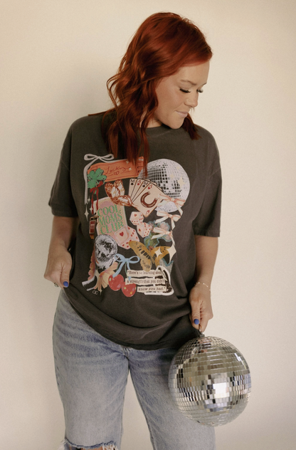 Comfort Colors Lucky Mama graphic tee in soft cotton — Lucky Mama Graphic Tee from Frost Impressions Boutique.