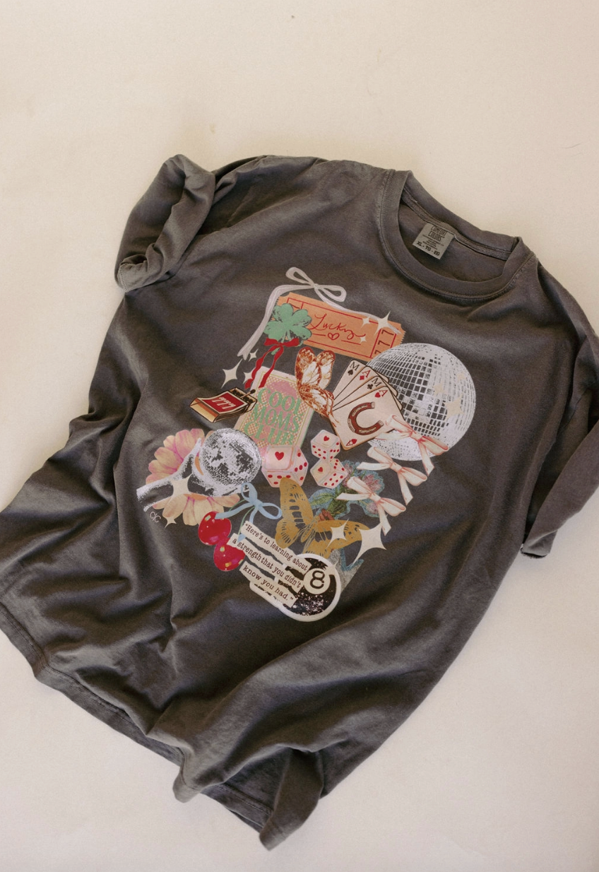 Comfort Colors Lucky Mama graphic tee in soft cotton — Lucky Mama Graphic Tee from Frost Impressions Boutique.