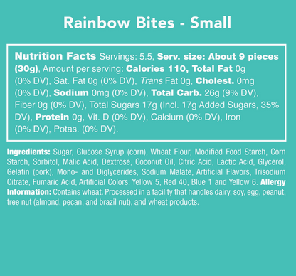Avery’s Rainbow Bites from Candy Club — rainbow-striped chewy candy with a sweet vanilla cream center, available at Sweet Impressions by Avery.