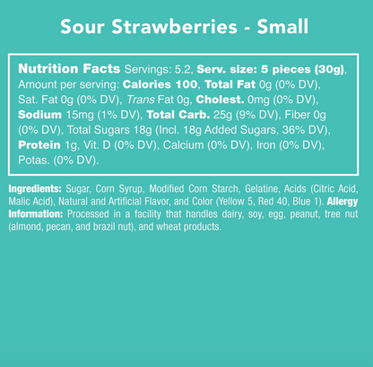 Avery’s Sour Strawberries from Candy Club — strawberry-shaped gummies dusted with sour sugar, available at Sweet Impressions by Avery.