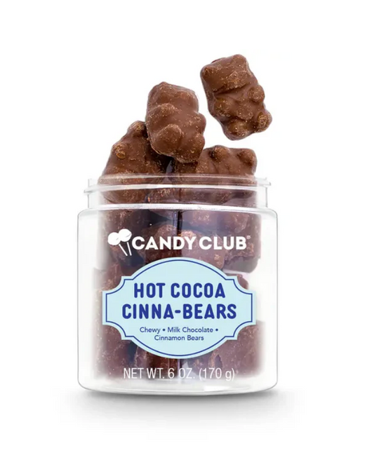 Avery’s Hot Cocoa Cinna-Bears from Candy Club — cinnamon gummy bears coated in milk chocolate, available at Sweet Impressions by Avery.