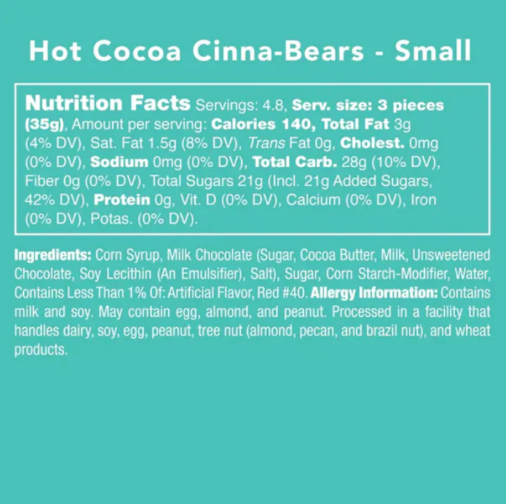 Avery’s Hot Cocoa Cinna-Bears from Candy Club — cinnamon gummy bears coated in milk chocolate, available at Sweet Impressions by Avery.