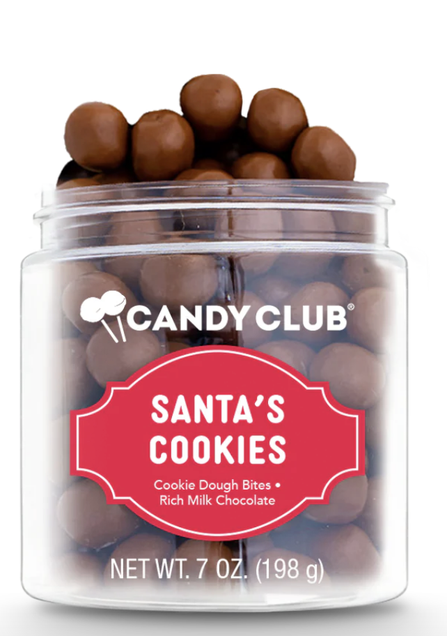 Avery’s Santa Cookies from Candy Club — chocolate-covered cookie dough bites, available at Sweet Impressions by Avery.